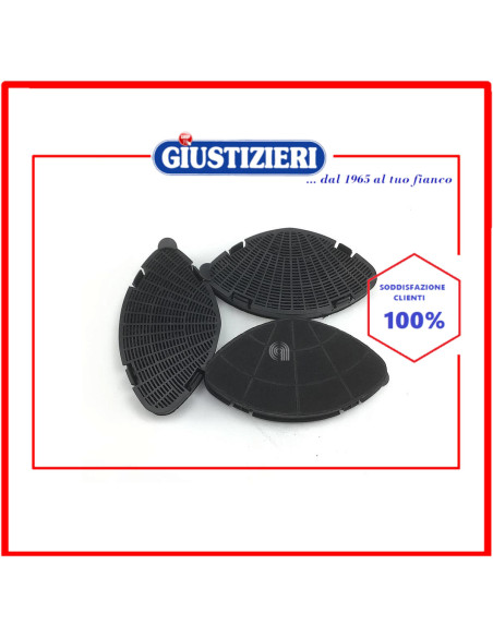 set 3 filtro carbone ovale originale cappa aspirante elica