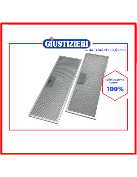 set 2 filtro metallico 410x137.5 originale cappa aspirante faber