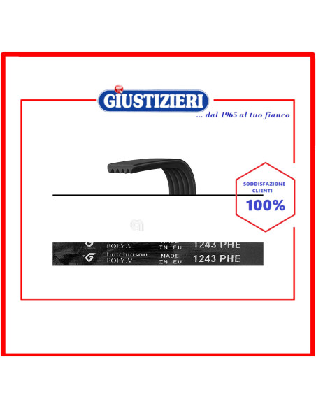cinghia h7 1243 poly-v lavatrice universale