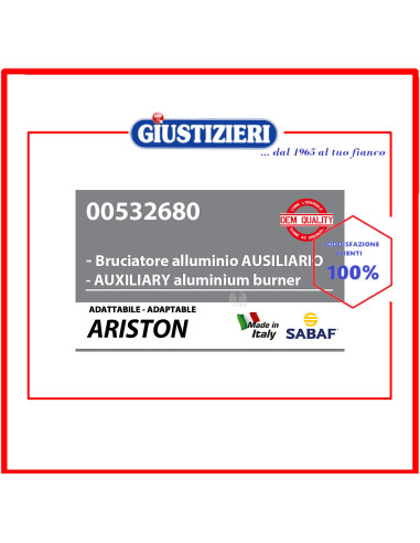 bruciatore ausiliare alluminio piano cottura ariston
