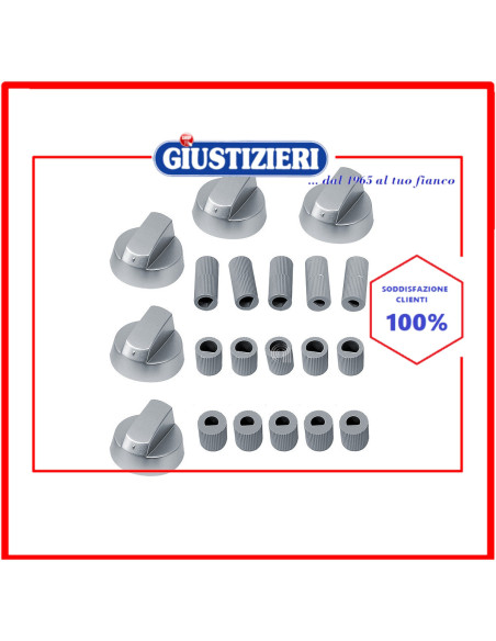 set 5 manopole grigio satinato forno universale