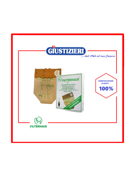 x05136 6 pezzi sacchetti carta adattabili aspirapolvere vk13 - giustizierishop.it