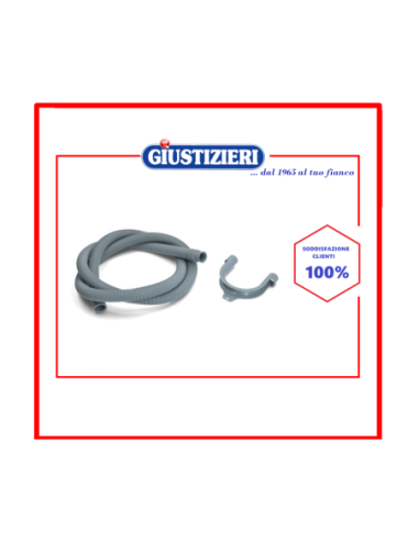 tubo scarico lavatrice 200cm diritto ø19-22mm con curva univ - giustizierishop.it
