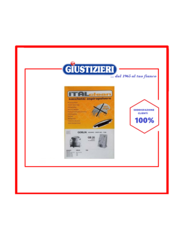 gb20 sacchetti aspirapolvere antiacari goblin italclean 5pz  - giustizierishop.it