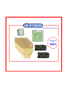 kit vk130-131 6 sacchetti + 1 filtro hepa + 2 filtri carboni - giustizierishop.it