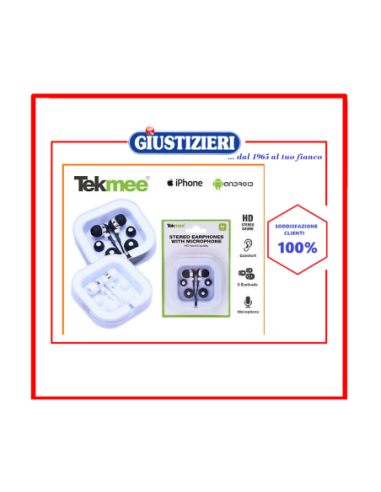 tekmee auricolari universali con microfono incorporato 40448 - giustizierishop.it