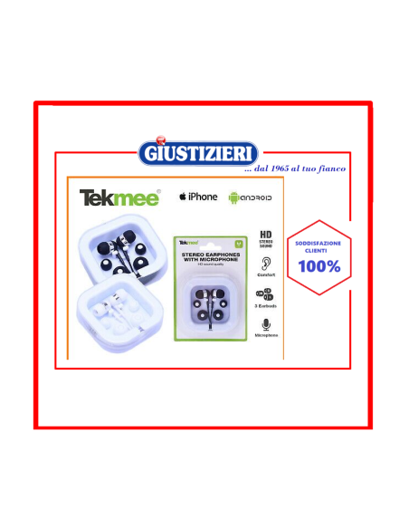 tekmee auricolari universali con microfono incorporato 40448 - giustizierishop.it