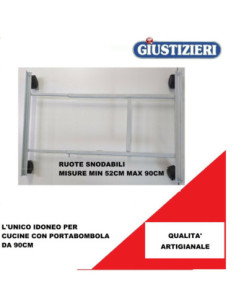carrello per cucina con portabombola da 90cm regolabile arti - giustizierishop.it