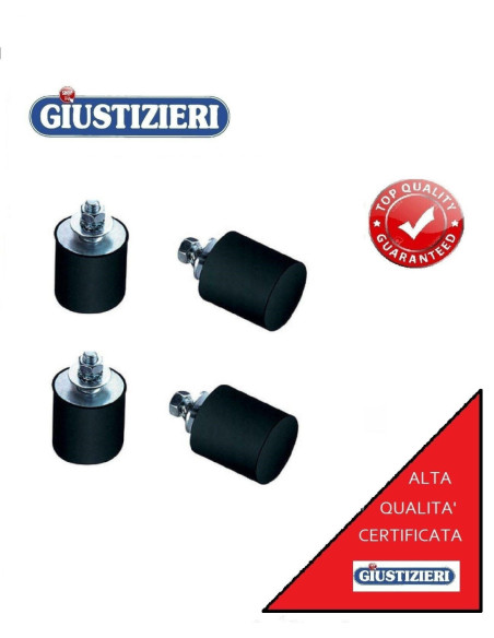 mm003020 antivibranti in elastomero 4 pezzi gomma nera dadi  - giustizierishop.it