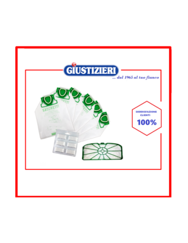 kit vk220/vk220s 6 sacchetti + 1 filtro protezione motore +  - giustizierishop.it