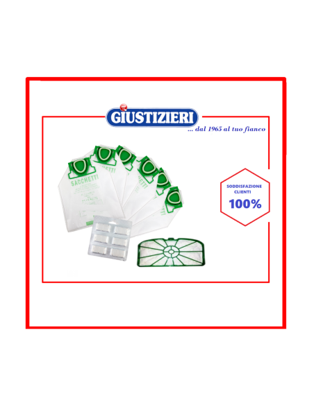 kit vk220/vk220s 6 sacchetti + 1 filtro protezione motore +  - giustizierishop.it