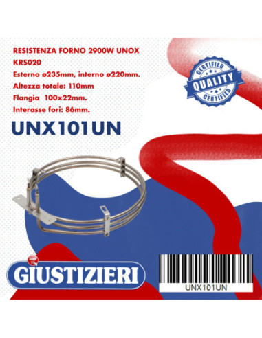 99186 resistenza per forni profes. unox krs020, krs1130a, rs - giustizierishop.it