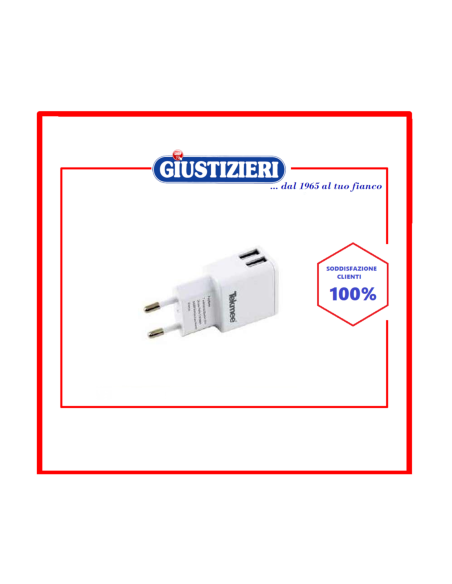 tekmee caricatore da muro bianco 2 porte usb 40430012 univer - giustizierishop.it