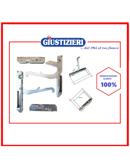 kit: 2 cerniere dx + sx 155 x 23 interasse 118; 2 portarulli - giustizierishop.it