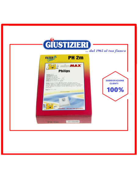 ph2m sacchetti micromax 4pz + 1 filtro hepa - giustizierishop.it