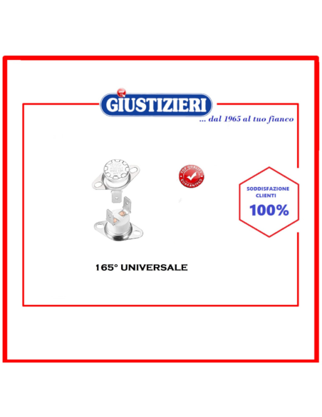 e101 termostato scatto fisso 165° con anello faston vertical - giustizierishop.it