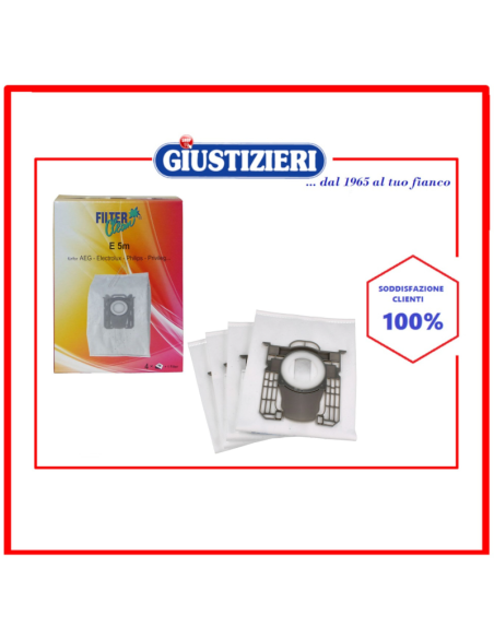 e5/ph5m e5m sacchetti mikromax 4 pz + 2 filtri - giustizierishop.it