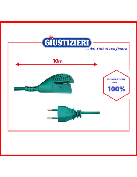 cavo verde 10mt 2x0,75mm spina italia adattabile x modelli f - giustizierishop.it