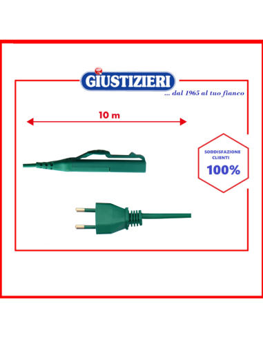 cavo verde 10mt 2x0,75mm spina italia adattabile x modello f - giustizierishop.it