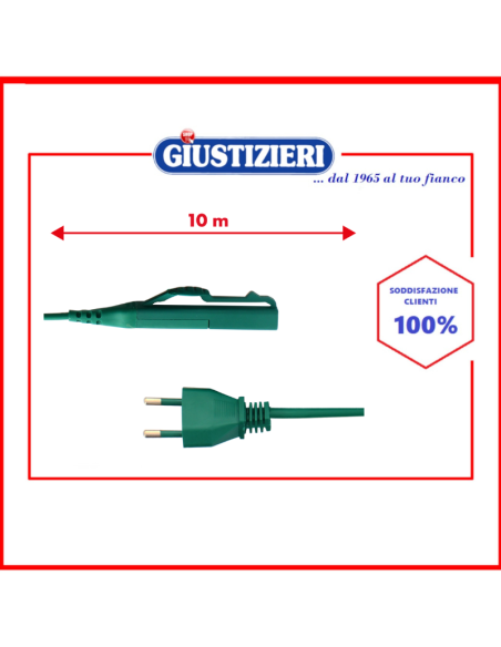 cavo verde 10mt 2x0,75mm spina italia adattabile x modello f - giustizierishop.it