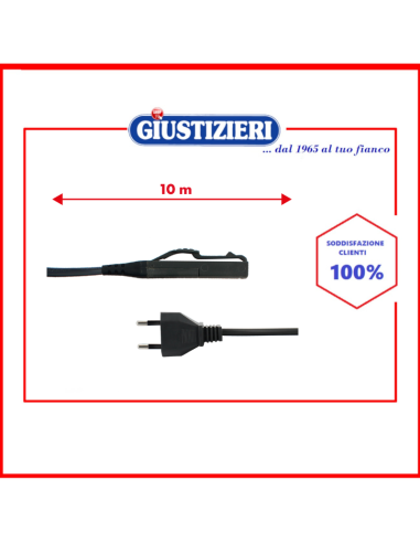 cavo alimentazione grigio 10 mt adattabile folletto vk150 - giustizierishop.it