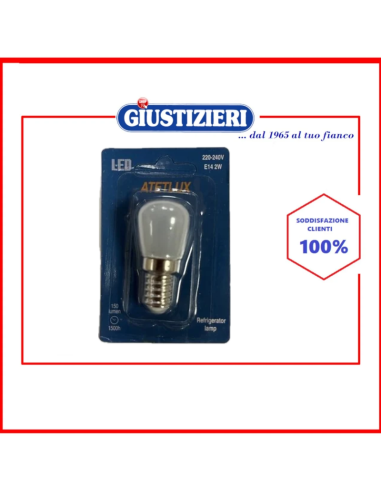 lampadina led per frigo - 2 w e14 220-230 v - giustizierishop.it