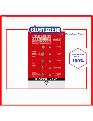 set 5 ugelli gas gpl 5mb mondo piano cottura universale