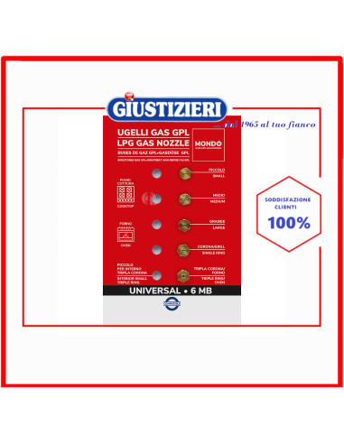 set 5 ugelli gas gpl 6mb mondo piano cottura universale