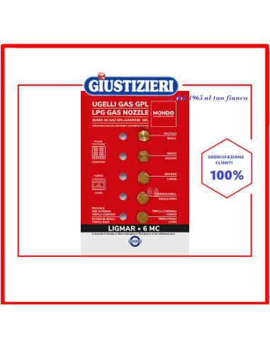 set 5 ugelli gas gpl 6mc mondo piano cottura ligmar