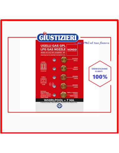 set 5 ugelli gas gpl 7ma mondo piano cottura whirlpool