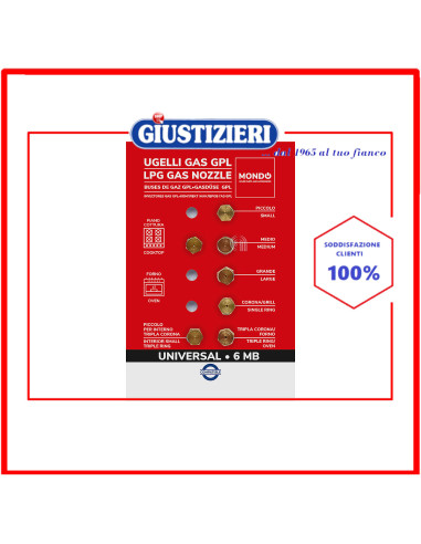 set 7 ugelli gas gpl 6mb mondo piano cottura universale