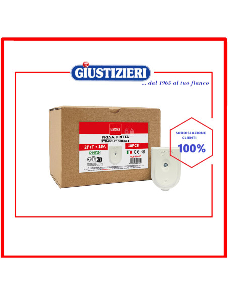 set 10 prese diritte italiane 2p+t 16a