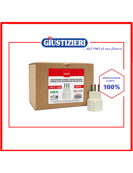 set 10 adattatori spina italiana 2p+t 10a presa shuko 2p+t 16a