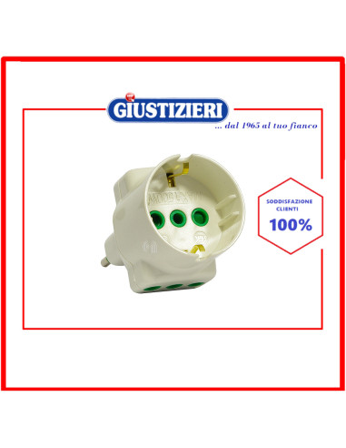 set 10 adattatori triplo spina italiana 2p+t 10a 2 2p+t 10a 1 2p+t 16a