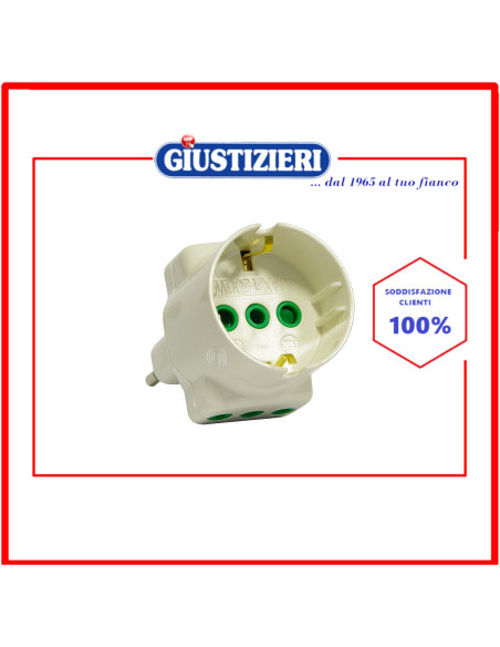 set 10 adattatori triplo spina italiana 2p+t 10a 2 2p+t 10a 1 2p+t 16a