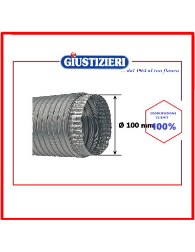 tubo in alluminio diam.100mm 2mt mondo cappa aspirante universale
