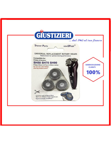 set 3 testine sh50 rasoio elettrico philips