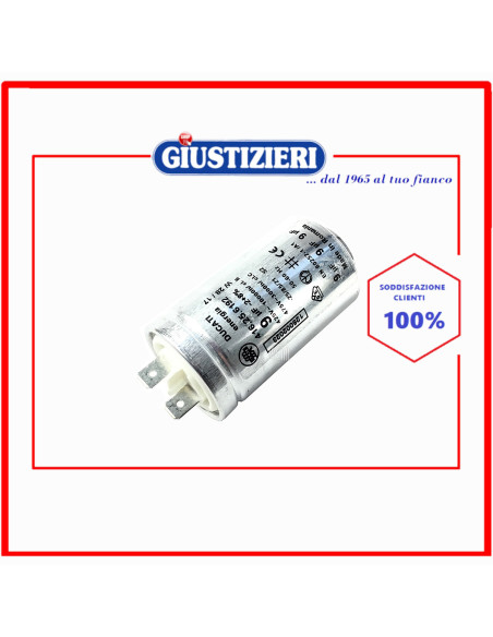condensatore metallico 9uf originale asciugatrice electrolux