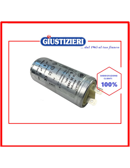 condensatore metallico 6uf originale asciugatrice electrolux